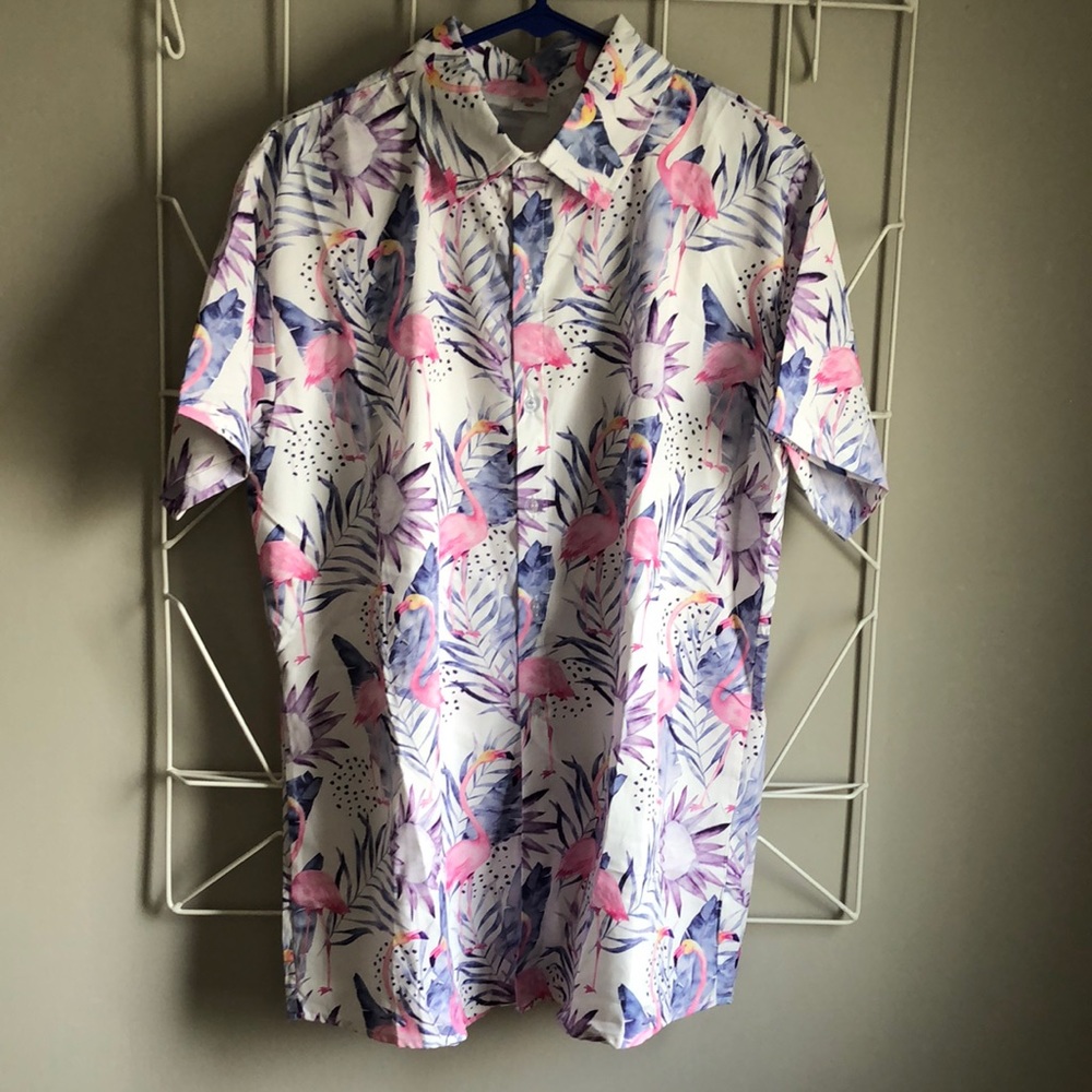 Pink flamingo Hawaiian shirt
